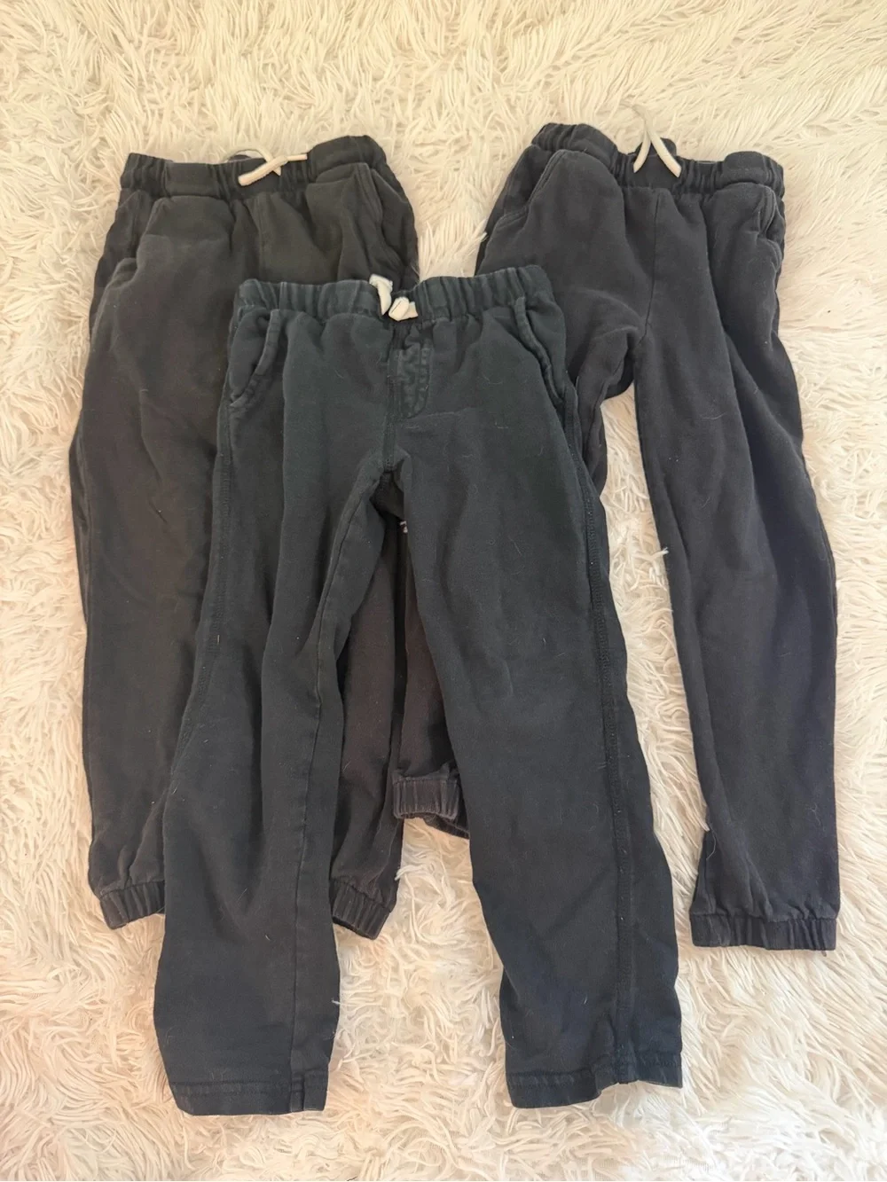 5T Boys Jogger Sweatpants Bundle Old Navy Carters Black Cotton 3 Pack